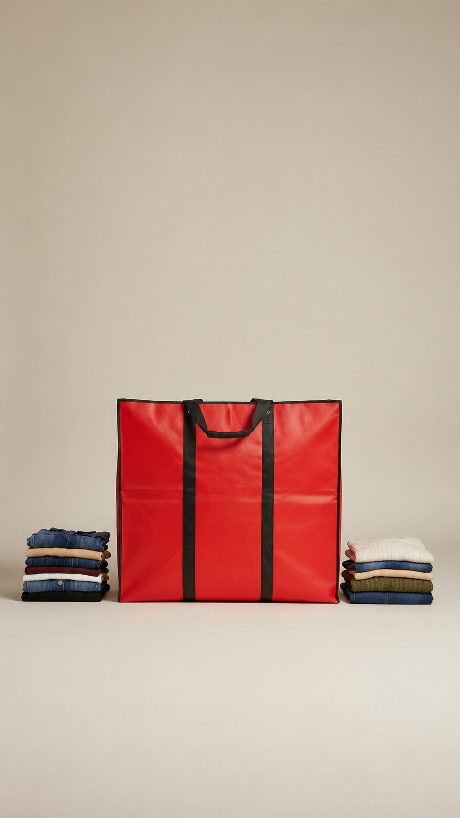 Storage Bags -Red - Size 27*24+14 -120 GSM - Non Woven