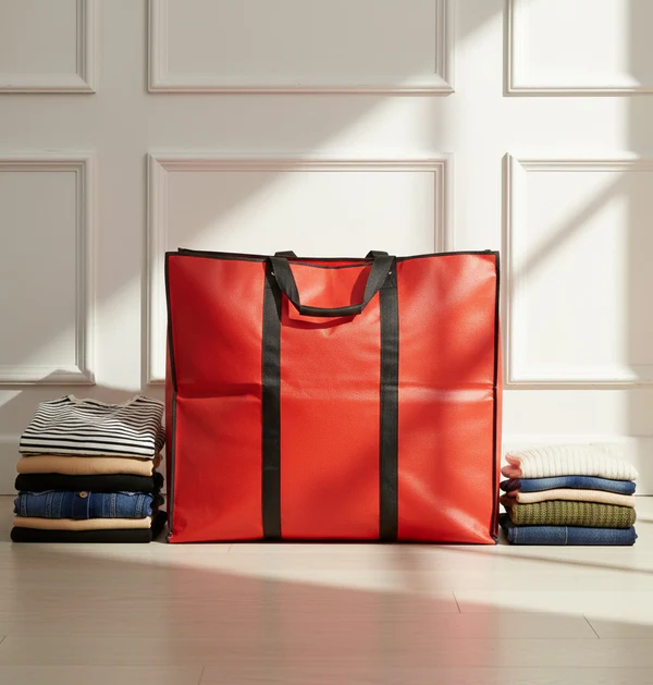 Storage Bags -Red - Size 27*24+14 -120 GSM - Non Woven