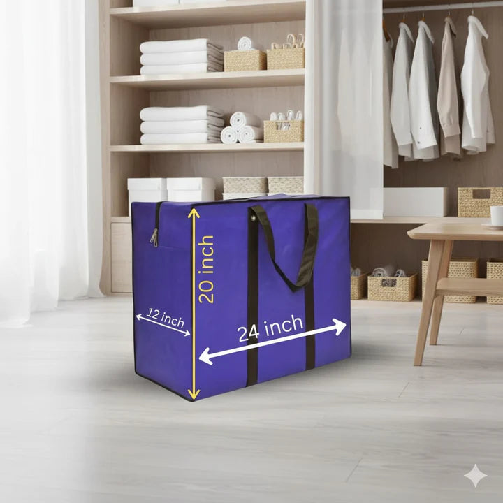 Storage Bag - Blue - Size 24*20 + 12 120 GSM - Non Woven